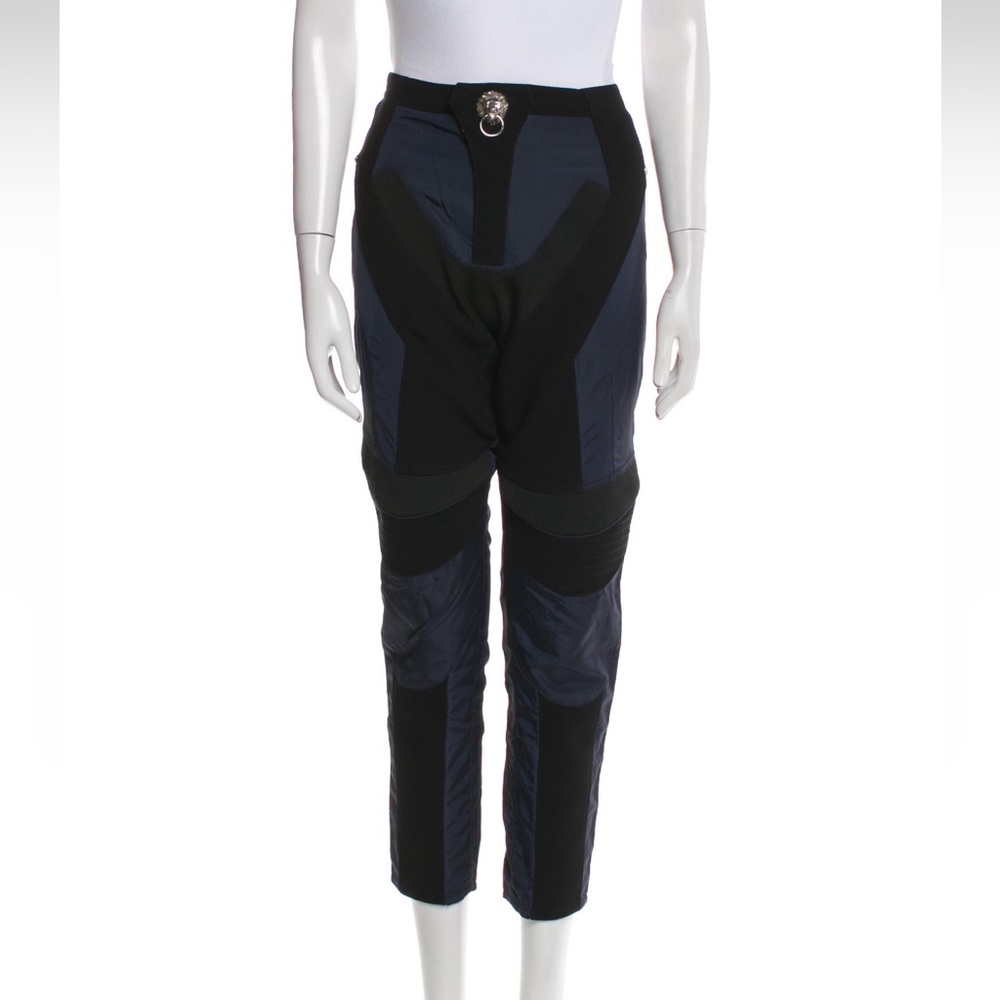 Versus Versace Motorcycle Pants with Lion Pendant Size M fitted leg Biker women